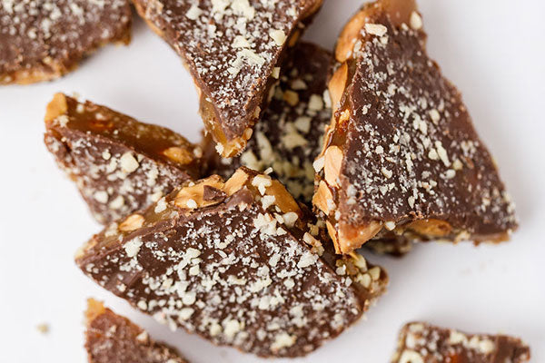 1LB Bag Dark Chocolate with Sea Salt Almond Toffee