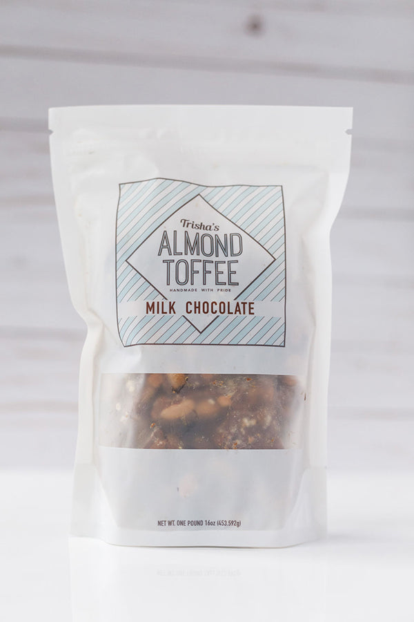 1LB Bag Milk Chocolate Almond Toffee